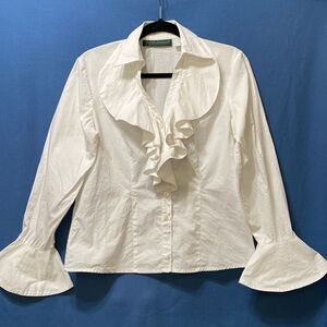 Harve Benard elegant blouse with frill and buttons down size M used